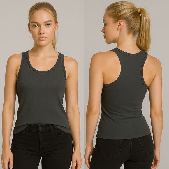 SKIMS Black Tank Top Women’s Size 2X | Stretch Slim Fit Sleeveless Shirt - Picture 1 of 7
